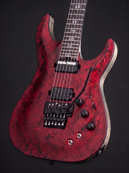 A red electric guitar